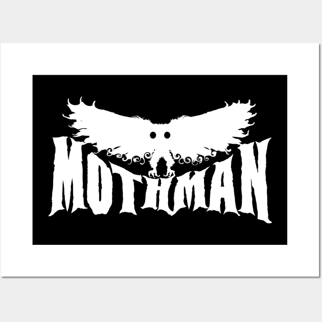 Mothman West Virginia Wing Humanoid Moth Retro Vintage White Albino Wall Art by National Cryptid Society